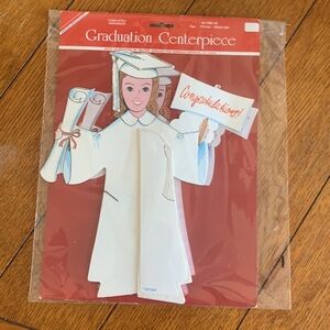 Vintage 11” Honey Comb Graduation Centerpiece Danish Amscan Made In Denmark